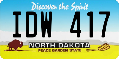ND license plate IDW417