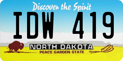 ND license plate IDW419