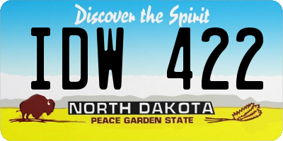 ND license plate IDW422