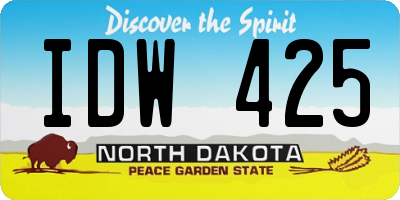 ND license plate IDW425