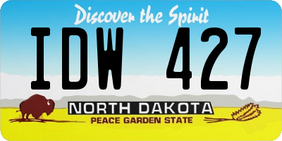 ND license plate IDW427
