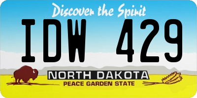 ND license plate IDW429