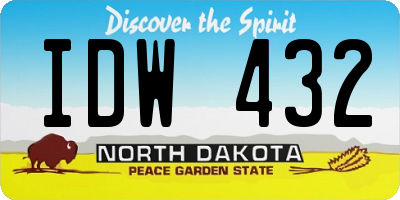 ND license plate IDW432