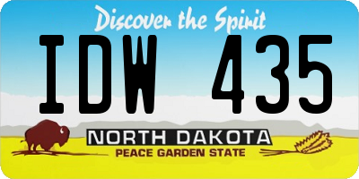 ND license plate IDW435