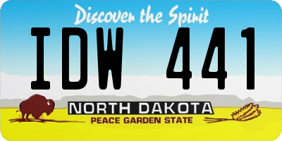 ND license plate IDW441