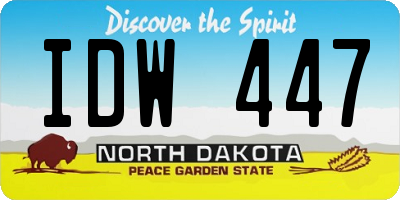 ND license plate IDW447