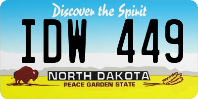 ND license plate IDW449