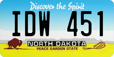 ND license plate IDW451
