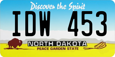 ND license plate IDW453