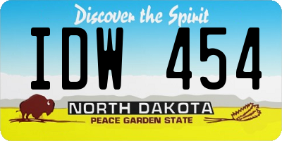 ND license plate IDW454