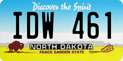 ND license plate IDW461
