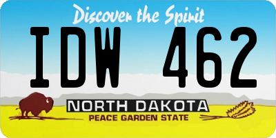 ND license plate IDW462