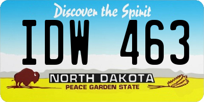 ND license plate IDW463