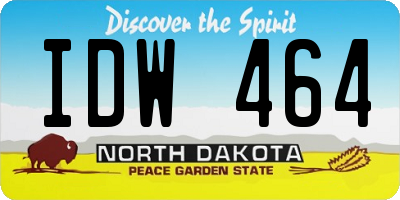 ND license plate IDW464