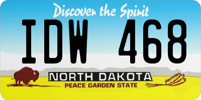 ND license plate IDW468
