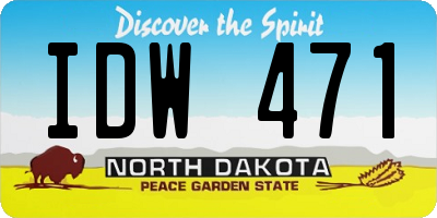ND license plate IDW471