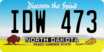 ND license plate IDW473