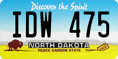 ND license plate IDW475