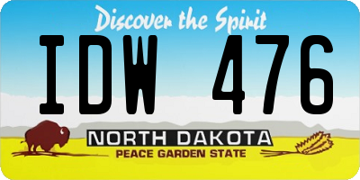 ND license plate IDW476