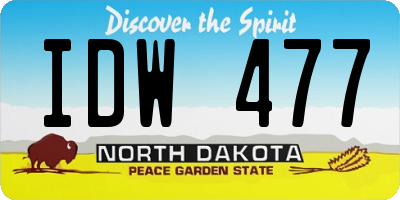 ND license plate IDW477