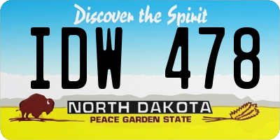 ND license plate IDW478