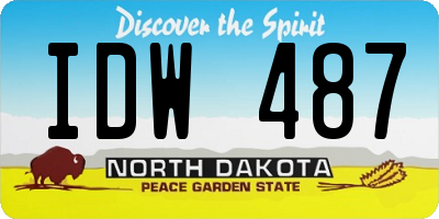 ND license plate IDW487