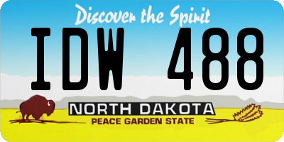 ND license plate IDW488