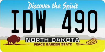 ND license plate IDW490