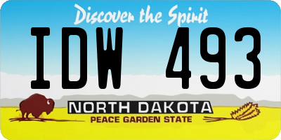 ND license plate IDW493