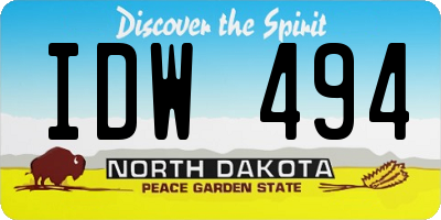 ND license plate IDW494