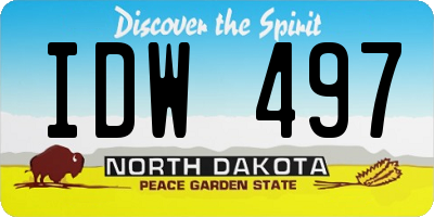 ND license plate IDW497