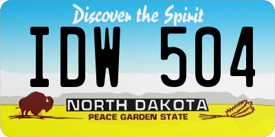 ND license plate IDW504