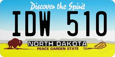 ND license plate IDW510