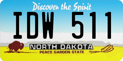 ND license plate IDW511
