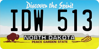 ND license plate IDW513