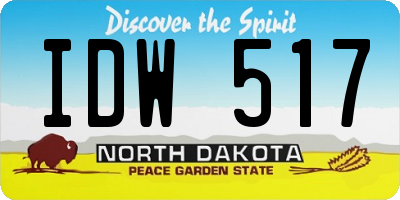 ND license plate IDW517
