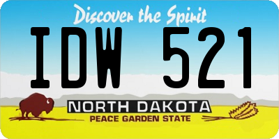 ND license plate IDW521