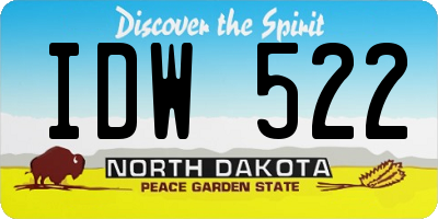 ND license plate IDW522