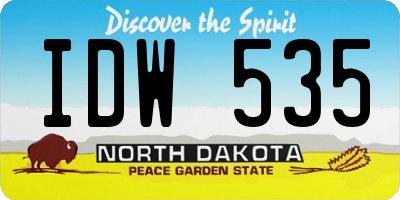 ND license plate IDW535