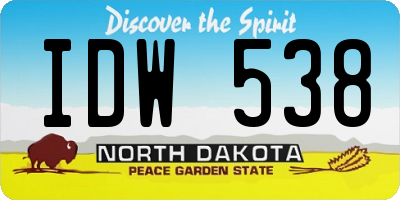 ND license plate IDW538