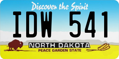 ND license plate IDW541