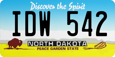 ND license plate IDW542