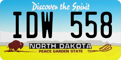 ND license plate IDW558