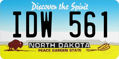 ND license plate IDW561