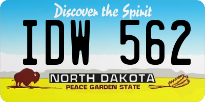ND license plate IDW562