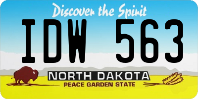 ND license plate IDW563