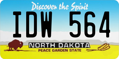 ND license plate IDW564
