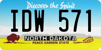 ND license plate IDW571
