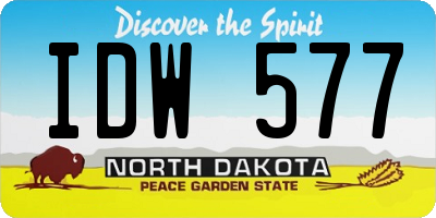 ND license plate IDW577