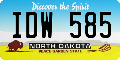 ND license plate IDW585